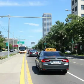 circulação de táxis no corredor exclusivo do BRT Sul